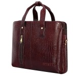 Hyatt Leather Accessories 16 Inch Full Grain Natural Leather Laptop Briefcases For Men 18 Litres Capacity Upto16 inch Laptop Compartment (Choco Brown)