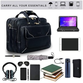 Hyatt Leather Accessories 16 Ltrs 30.50 cm Office Bag (Black)