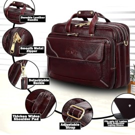 Hyatt Leather Accessories 16 Ltrs 30.50 cm Office Bag (Brown)