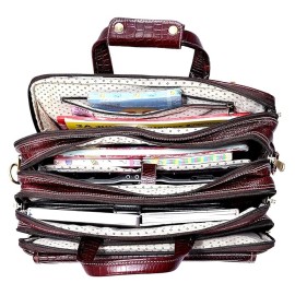 Hyatt Leather Accessories 16 Ltrs 30.50 cm Office Bag (Choco Brown)