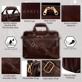 Hyatt Leather Accessories 16 Ltrs 30.50 cm Office Bag (Brown Italian)