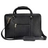 Hyatt Leather Accessories 16 Inch Full Grain Natural Leather Laptop Messenger & Shoulder Bags For Men Laptop Compartment (Black)
