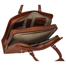 Hyatt Leather Accessories 16 Inch Full Grain Natural Leather Laptop Messenger & Shoulder Bags For Men Laptop Compartment