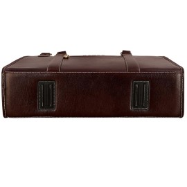 Hyatt Leather Accessories 16 Inch Full Grain Natural Leather Laptop Messenger & Shoulder Bags For Men Laptop Compartment (Brown)