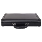 Hyatt Leather Accessories 17 Inch Men's Leather Briefcases Office Bags With Side Combination Lock (Black)