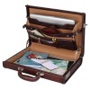 Hyatt Leather Accessories 17 Inch Men's Leather Briefcases Office Bags With Side Combination Lock (Brown)