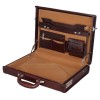 Hyatt Leather Accessories 17 Inch Men's Leather Briefcases Office Bags With Side Combination Lock (Choco Brown)