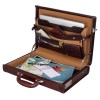 Hyatt Leather Accessories 17 Inch Men's Leather Briefcases Office Bags With Side Combination Lock (Choco Brown)