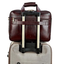 Hyatt Leather Accessories 16 Inch Full Grain Natural Leather Laptop Messenger & Shoulder Bags For Men 24 Litres Capacity Upto16 inch Laptop Compartment (Brown)