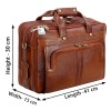 Hyatt Leather Accessories 16 Inch Full Grain Natural Leather Laptop Messenger & Shoulder Bags For Men 24 Litres Capacity Upto16 inch Laptop Compartment (Tan)