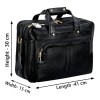 Hyatt Leather Accessories 16 Inch Full Grain Natural Leather Laptop Messenger & Shoulder Bags For Men 24 Litres Capacity Upto16 inch Laptop Compartment (Black)
