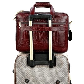 Hyatt Leather Accessories 16 Inch Full Grain Natural Leather Laptop Messenger & Shoulder Bags For Men 24 Litres Capacity Upto16 inch Laptop Compartment (Choco Brown)
