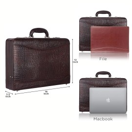 Hyatt Leather Accessories 18 Inch Expandable Men's Leather Briefcases Office Bags (Choco Brown)