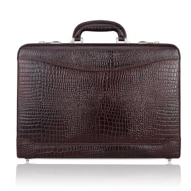 Hyatt Leather Accessories 18 Inch Expandable Men's Leather Briefcases Office Bags (Choco Brown)