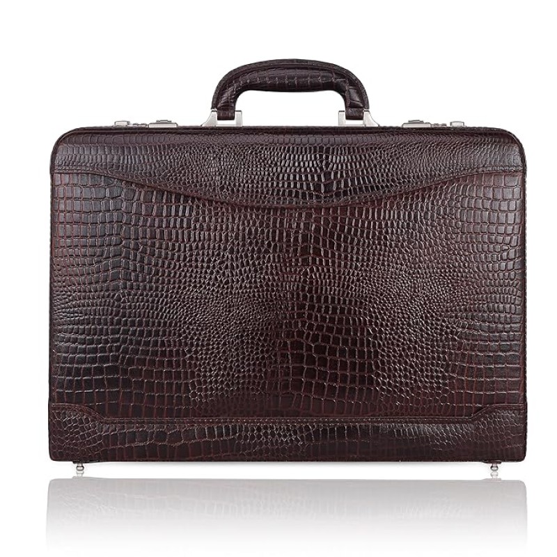 Hyatt Leather Accessories 18 Inch Expandable Men's Leather Briefcases Office Bags (Choco Brown)
