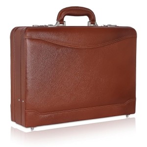 Hyatt Leather Accessories 18 Inch Expandable Men's Leather Briefcases Office Bags (Tan)