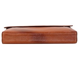 Hyatt Leather Accessories Full Grain Natural Leather Laptop MacBook Air Pro Briefcase Messenger Shoulder Bags For Men And Women Office Use Branded & Stylish (Tan)
