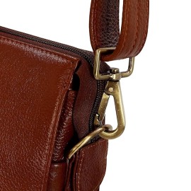 Hyatt Leather Accessories Full Grain Natural Leather Laptop MacBook Air Pro Briefcase Messenger Shoulder Bags For Men And Women Office Use Branded & Stylish (Tan)
