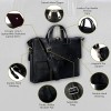Hyatt Leather Accessories Full Grain Natural Leather Laptop MacBook Air Pro Briefcase Messenger Shoulder Bags For Men And Women Office Use Branded & Stylish (Black)