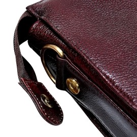 Hyatt Leather Accessories Full Grain Natural Leather Laptop MacBook Air Pro Briefcase Messenger Shoulder Bags For Men And Women Office Use Branded & Stylish (Brown)