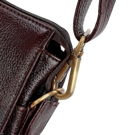 Hyatt Leather Accessories Full Grain Natural Leather Laptop MacBook Air Pro Briefcase Messenger Shoulder Bags For Men And Women Office Use Branded & Stylish (Brown)