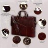 Hyatt Leather Accessories Full Grain Natural Leather Laptop MacBook Air Pro Briefcase Messenger Shoulder Bags For Men And Women Office Use Branded & Stylish (Choco Brown)