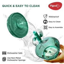 Pigeon Mini Handy and Compact Chopper with 3 Blades for Effortlessly Chopping Vegetables and Fruits for Your Kitchen Green,400 ml
