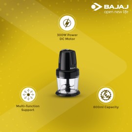 Bajaj 800 ml Chop Pro Chopper with Whisking Blade(Black,Small,300 Watts)