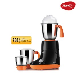 Pigeon Egnite 750-Watt Mixer Grinder with 3 Stainless Steel Jars for dry grinding, wet grinding and making chutney