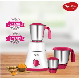 Pigeon Classic Pro Mixer Grinder 550W Mixer Grinder (3 Jars, Pink, White)