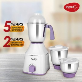 Pigeon Star Mixer Grinder 550 Mixer Grinder (3 Jars, White, Purple)