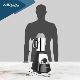 Bajaj Military Series Evoque 4 Jar 1000 Watts Mixer Grinder 3-Speed Control With Pulse Effect Mixie 2 Years Warranty Jet Black, Polypropylene