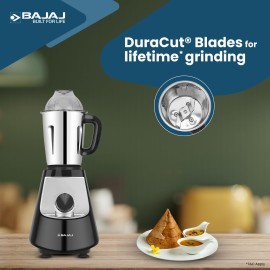 Bajaj Military Series Evoque 4 Jar 1000 Watts Mixer Grinder 3-Speed Control With Pulse Effect Mixie 2 Years Warranty Jet Black, Polypropylene
