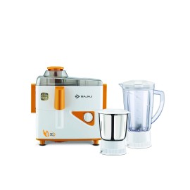 Bajaj Neo Jx4 450-Watt Juicer Mixer Grinder With 2 Jars (White/Orange), 450 Watt