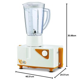 Bajaj Neo Jx4 450-Watt Juicer Mixer Grinder With 2 Jars (White/Orange), 450 Watt