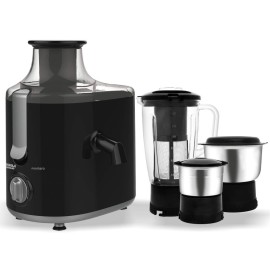 Maharaja Whiteline Montero Juicer Mixer, 550W, 3 Jars (Black Silver)