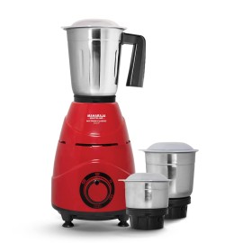 Maharaja Whiteline Mixtron Classic Mixer Grinder with 3 Jars 500W (Red & Black)