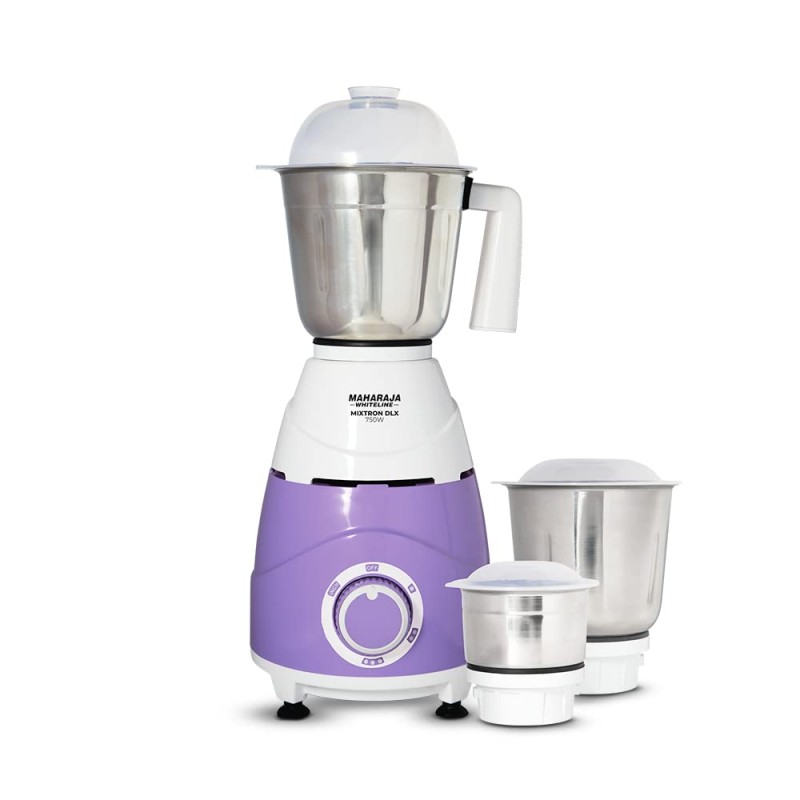 Maharaja Whiteline Mixtron DLX Mixer Grinder with 3 jars - 750W (Lavender & White) Maharaja Whiteline Mixtron DLX Mixer Grinder with 3 jars - 750W (Lavender & White)