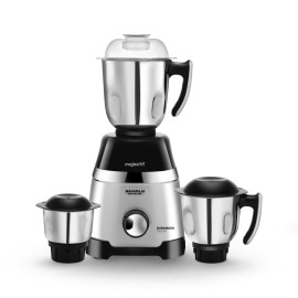 Maharaja Whiteline Duramaxx Mixer Grinder, Majestik Collection, 1000W, 100% Copper Motor, Double ball bearing motor, 3 Jars (Black & Silver)