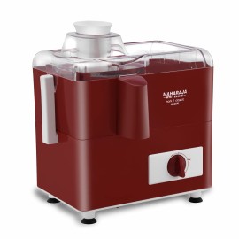 Maharaja Whiteline Mark 1 Classic Juice Extractor, 450 Watt, Cherry Red & White, Superior Stainless Steel Mesh And Juice Cutter