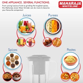 Maharaja Whiteline Mark 1 Classic Juice Extractor, 450 Watt, Cherry Red & White, Superior Stainless Steel Mesh And Juice Cutter