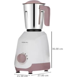 BajajMilitary Series Duetto Watts 500 Mixer Grinder (3 Jars, White & Lilac Colour)