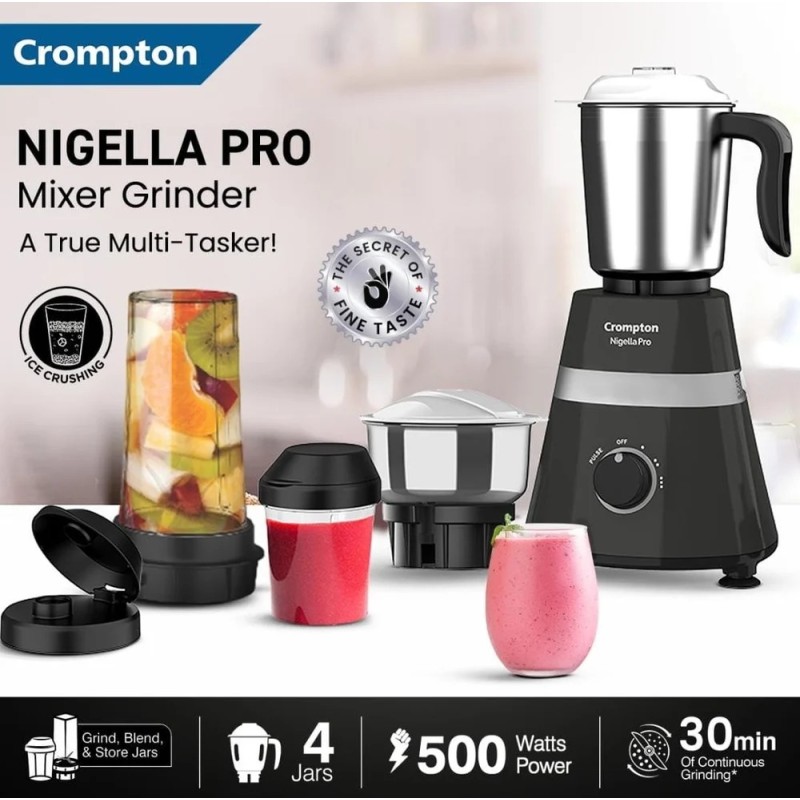 Crompton Nigella Pro 500 Watts 4 Jar Mixer Grinder Crompton Nigella Pro 500 Watts 4 Jar Mixer Grinder