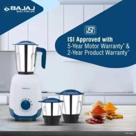 Bajaj Ninja Series NOTCH Watts 500 Mixer Grinder (3 Jars, French Blue)