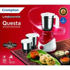 Crompton Questa Mixer Grinder 500 W (3 JARS, Red & White)