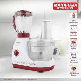 Maharaja Whiteline Smart chef (FP-100) 600 W Food Processor (White, Red)