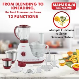 Maharaja Whiteline Smart chef (FP-100) 600 W Food Processor (White, Red)