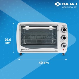 Bajaj 1603T Oven Toaster Grill (Otg) With Baking & Grilling Accessories, Oven For Kitchen With Transparent Glass Door, 2 Year Warranty, White, 1200 Watts, 16 liter