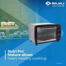 Bajaj Majesty 1603 TSS 16L Oven Toaster Griller (16 Litres OTG) Baking & Grilling Accessories, Oven for Kitchen with Stainless Steel Body, 2 Year Warranty, Black & Silver,1200 Watts
