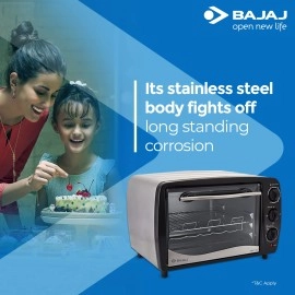 Bajaj Majesty 1603 TSS 16L Oven Toaster Griller (16 Litres OTG) Baking & Grilling Accessories, Oven for Kitchen with Stainless Steel Body, 2 Year Warranty, Black & Silver,1200 Watts Bajaj Majesty 1603 TSS 16L Oven Toaster Griller (16 Litres OTG) Baking & Grilling Accessories, Oven for Kitchen with Stainless Steel Body, 2 Year Warranty, Black & Silver,1200 Watts